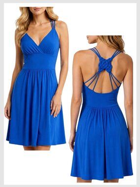 Laundry by Shelli Segal Blue Strappy Back Cocktail Dress XS 2